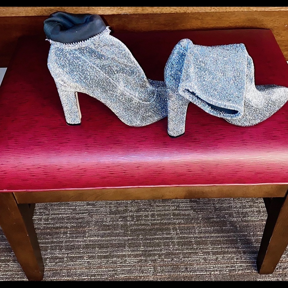 SILVER SHIMMER SOCK BOOTIE...